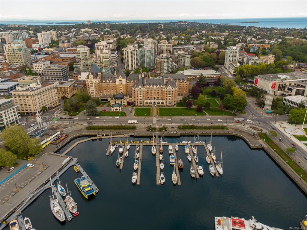 Inner Harbour and Empress Hotel aerial