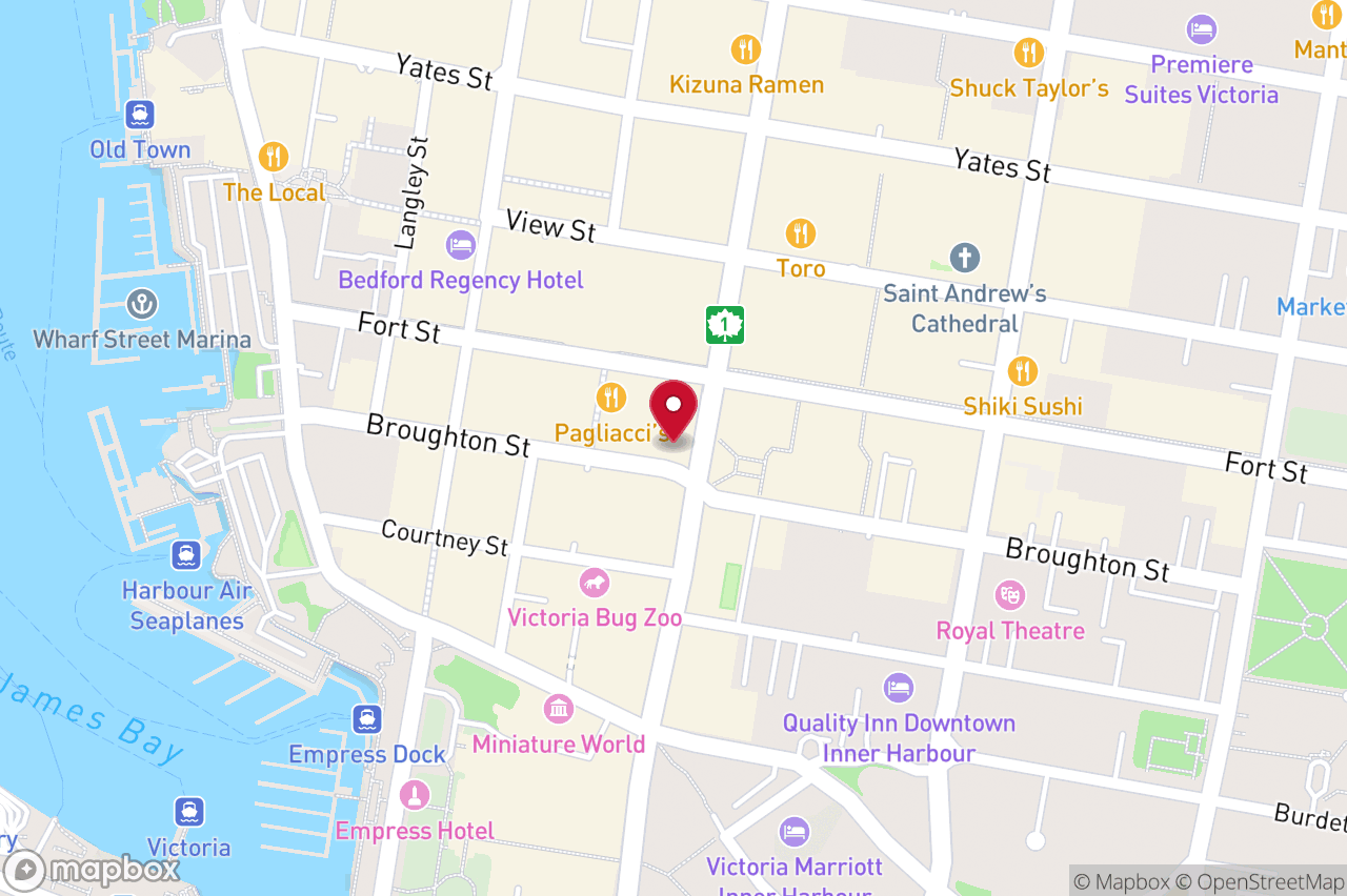 Map of 201 – 1012 Douglas St, Victoria