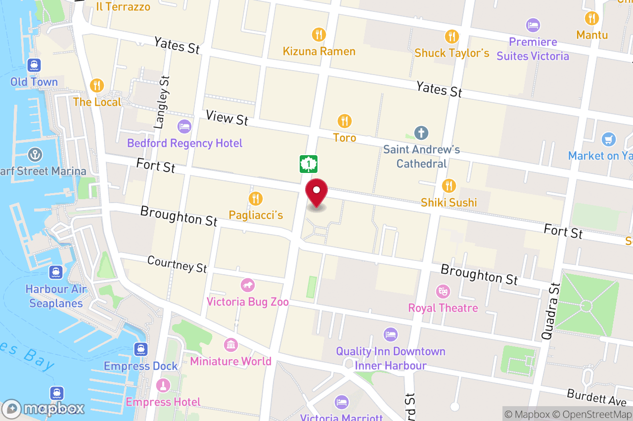 Map of 401 – 707 Fort St, Victoria