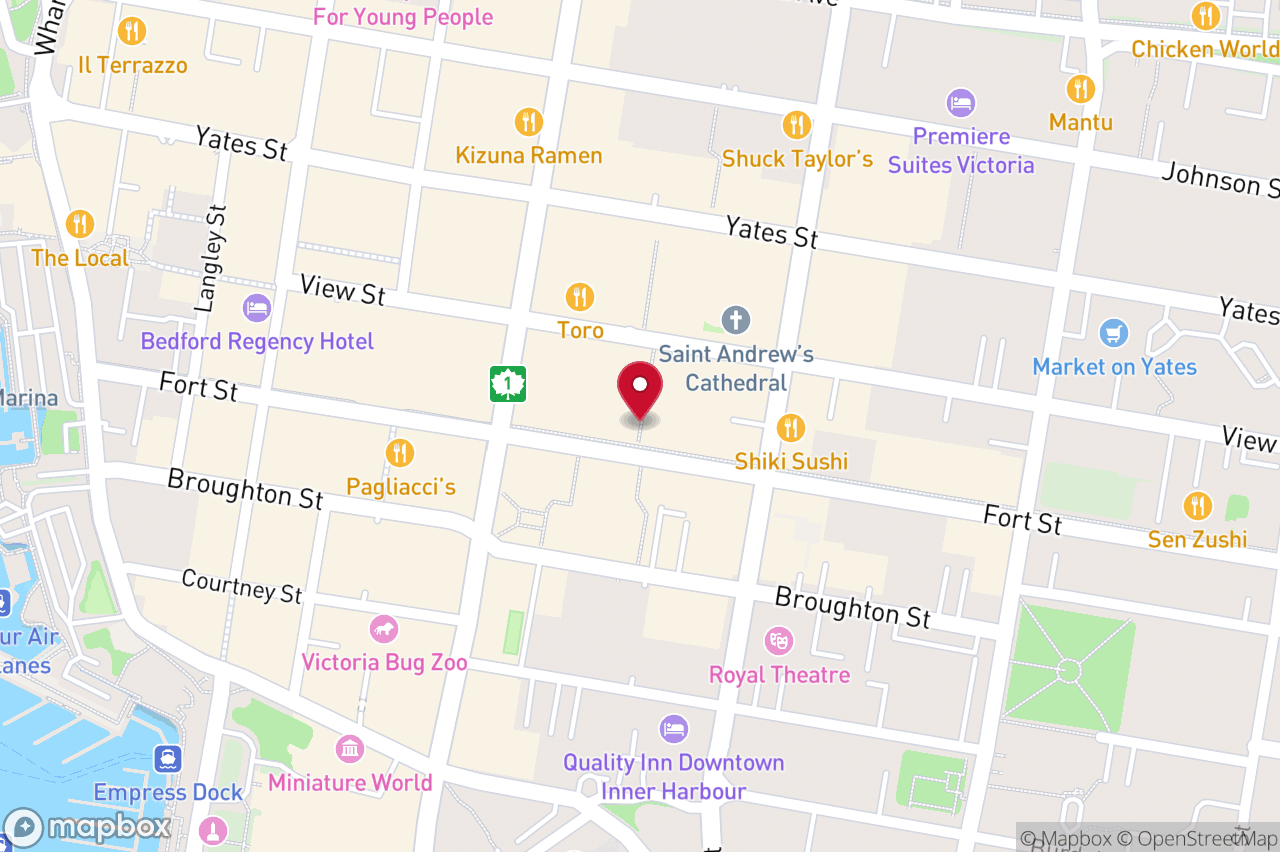 Map of 200 & 300 – 754 Fort St, Victoria