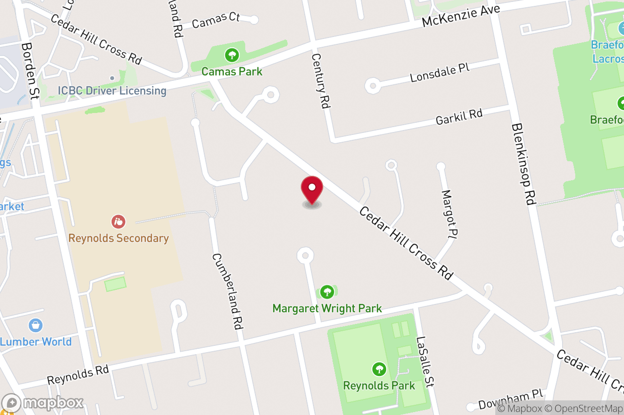 Map of 15 – 3966 Cedar Hill Cross Rd, Saanich