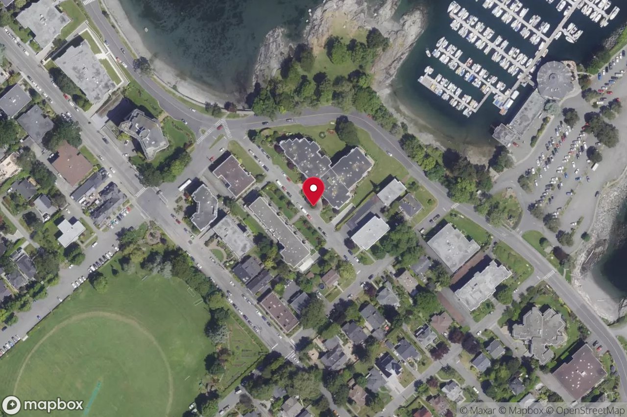Aerial view of 505 – 1148 Goodwin St, Oak Bay