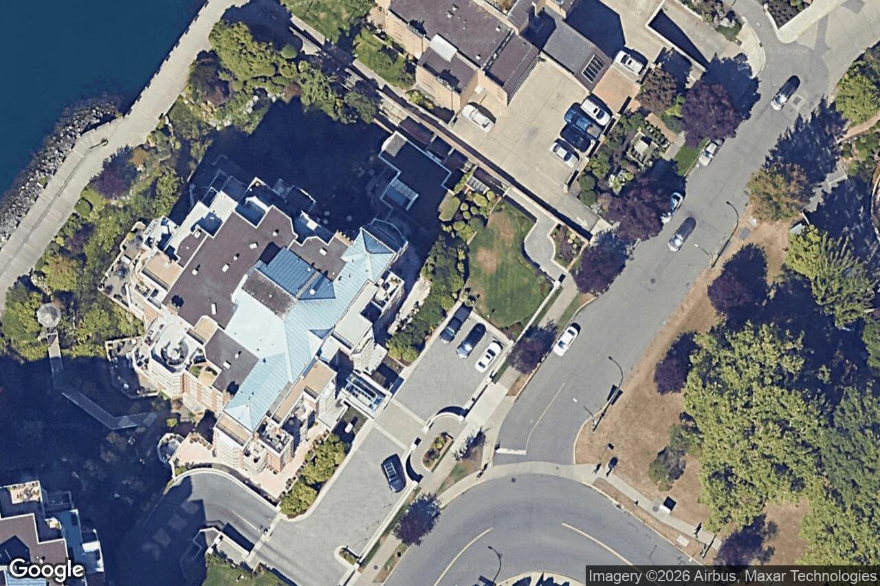 Aerial view of 500 – 636 Montreal St, Victoria