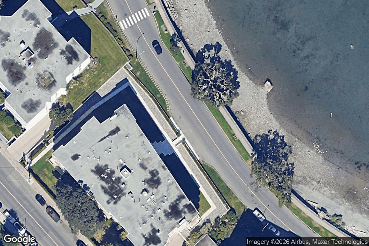 Aerial view of 202 – 1440 Beach Dr, Oak Bay