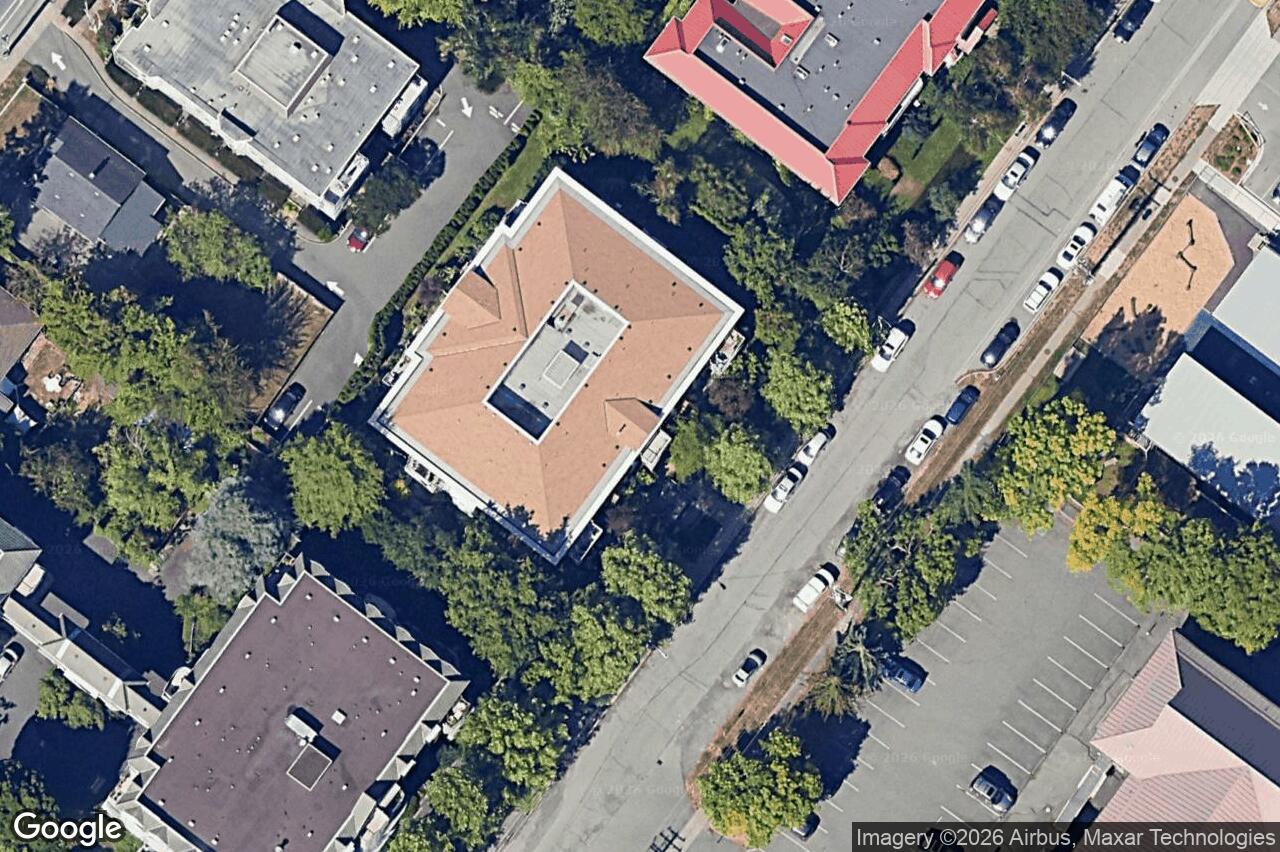 Aerial view of 407 – 3160 Albina St, Saanich