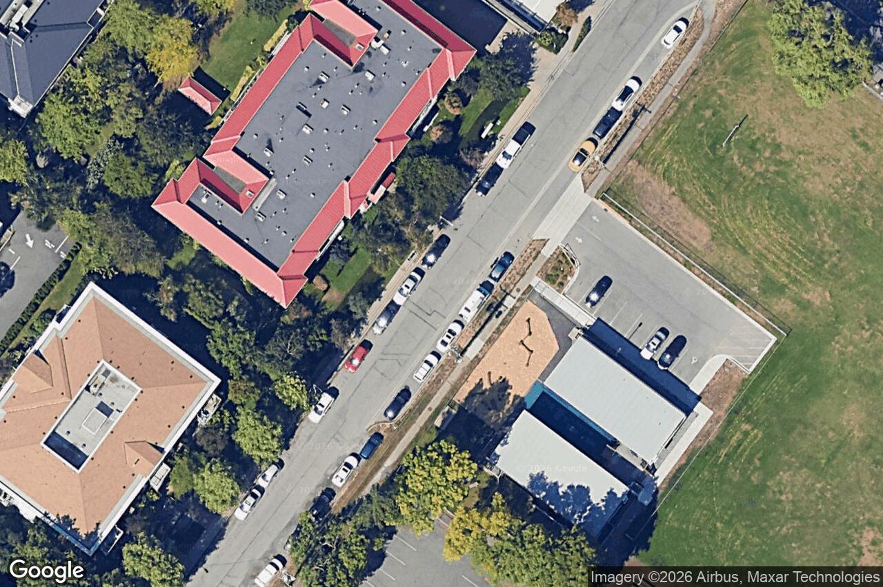 Aerial view of 205 – 3160 Albina St, Saanich