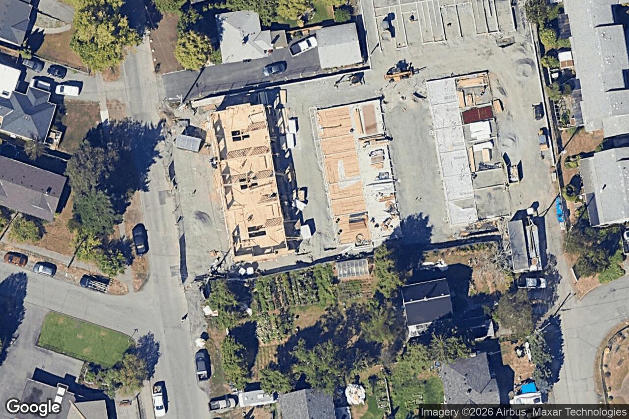 Aerial view of TH8 – 3450 Whittier Ave, Saanich