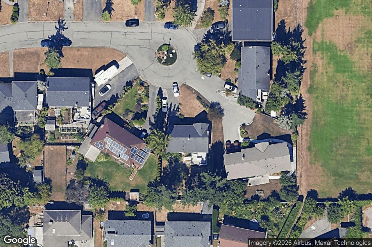 Aerial view of 1817 Hartwood Pl, Saanich