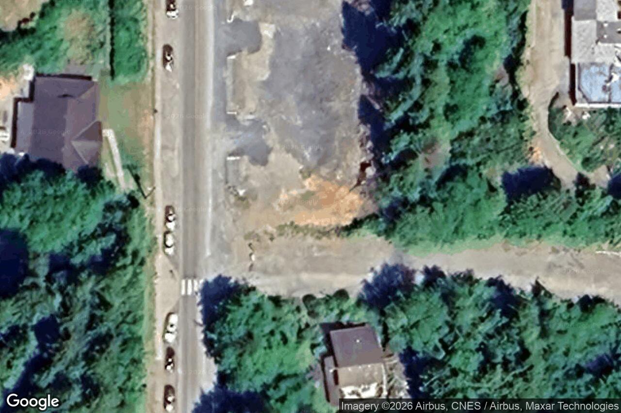 Aerial view of 246 First St, Tofino